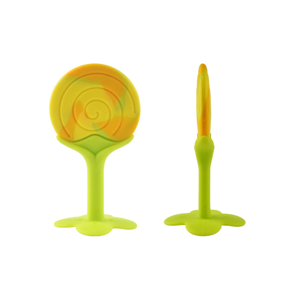 New Arrived Flexible Infant Baby Teether Toy Silicone Soft Cute Lollipop Shape Baby Teether Chew Toys for Babies 3-12 Mouths