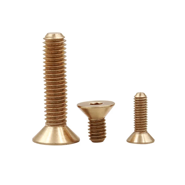 DIN7991 Copper Hex Machine Screw / Flat Head Hexagon Socket Countersunk Head Screws