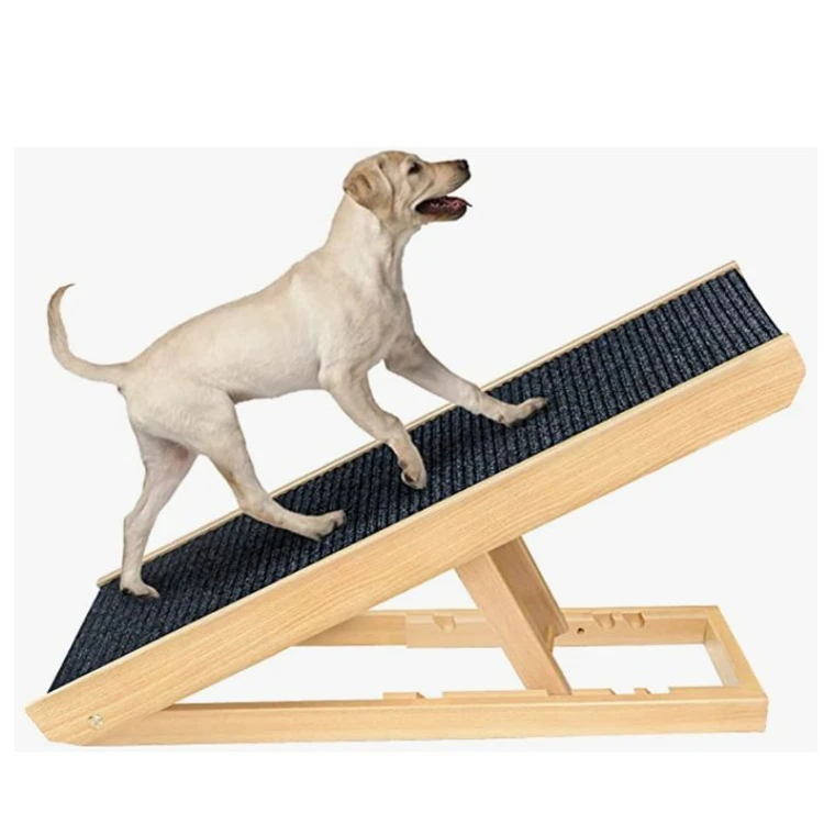 Wooden Adjustable Pet Ramp Folding Portable Dog Cat Ramp  Wooden Adjustable Pet Ramp