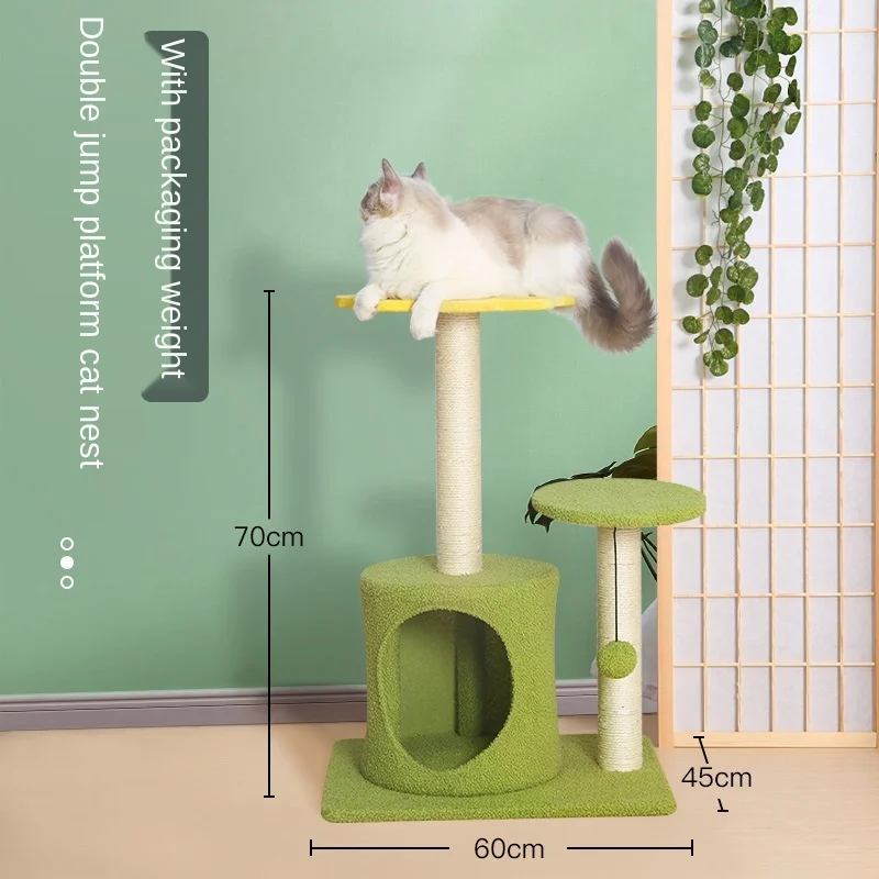 2021 new cat climbing frame small house flower cat nest cat tree one climbing pole