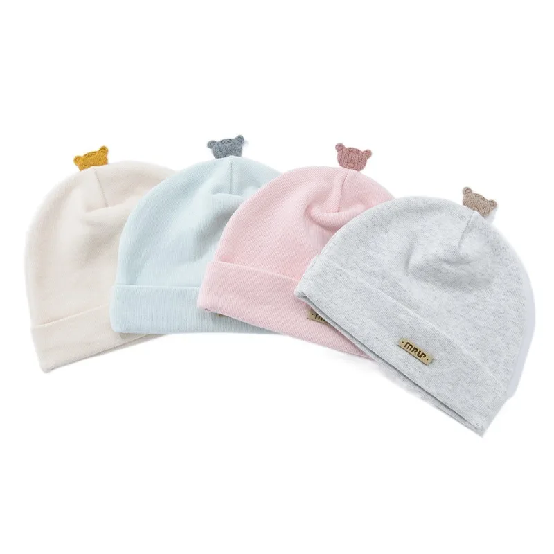 Best Sell Accept Customized Logo Baby Hats Caps Pure Cotton Cute Animal Hats Soft Elastic Newborn Baby Beanie