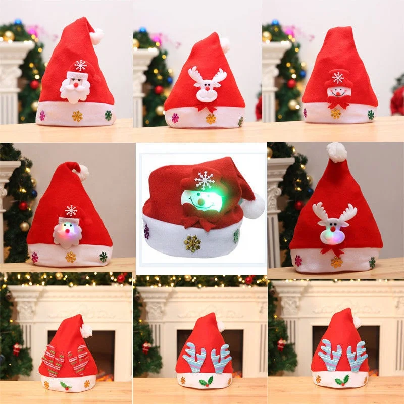 Gorro Рождественская светодиодная подсветка рождественские шапки для взрослых шапка Санта декоративное Новогоднее украшение