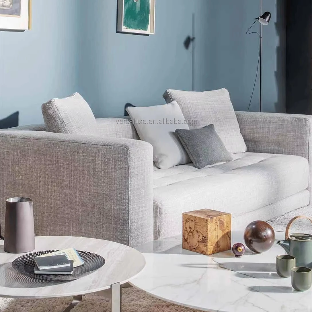 Popular simple high-end Italian cloth art solid wood shaped sofa modern simple villa designer cloth art furniture