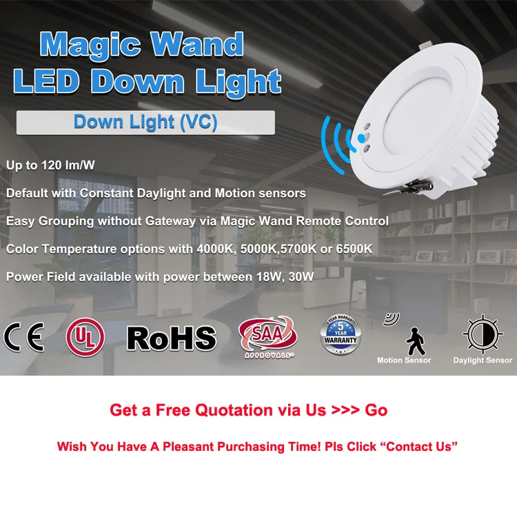 Pir Motion Sensor Led Recessed Downlight and Ceiling Light Motion Detection Down Light for Office Building