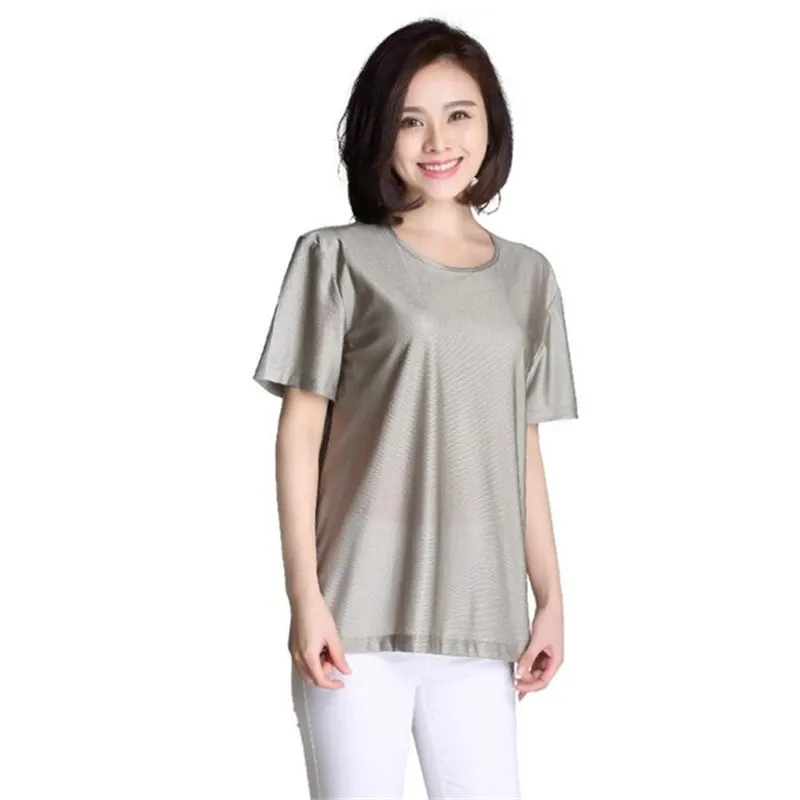 Silver fiber electromagnetic radiation protection clothing T-shirt Silver fiber clothing overalls for women
