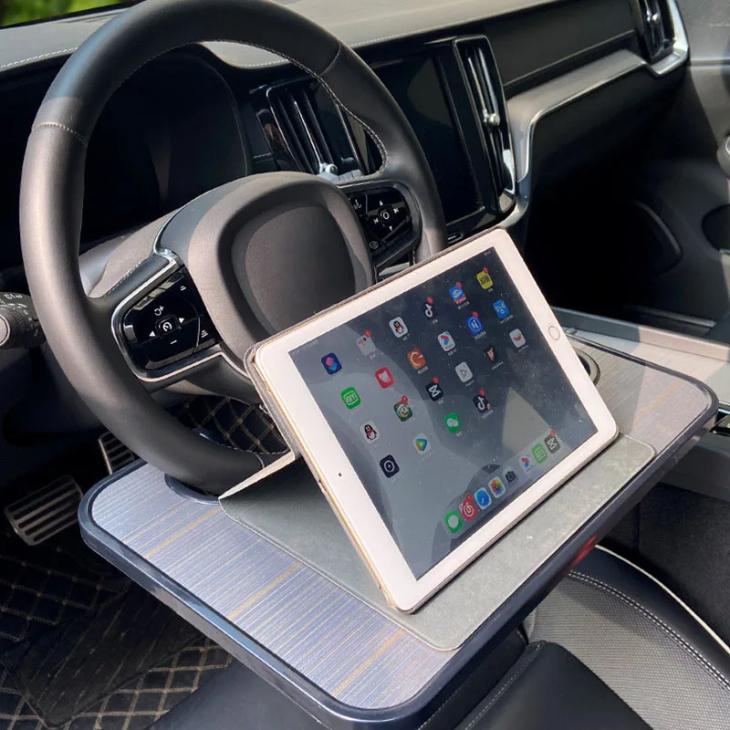 Multi-function Car Folding Small Table Board Portable Car Steering Wheel Folding Storage Table Tray Car Mini Food Tray Table