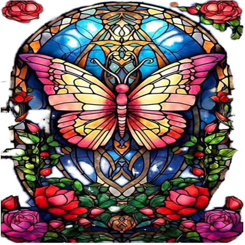 Abstract butterfly in flowers 5d diamond painting diamond art kit 3d rhinestone art embroidery painting wall art