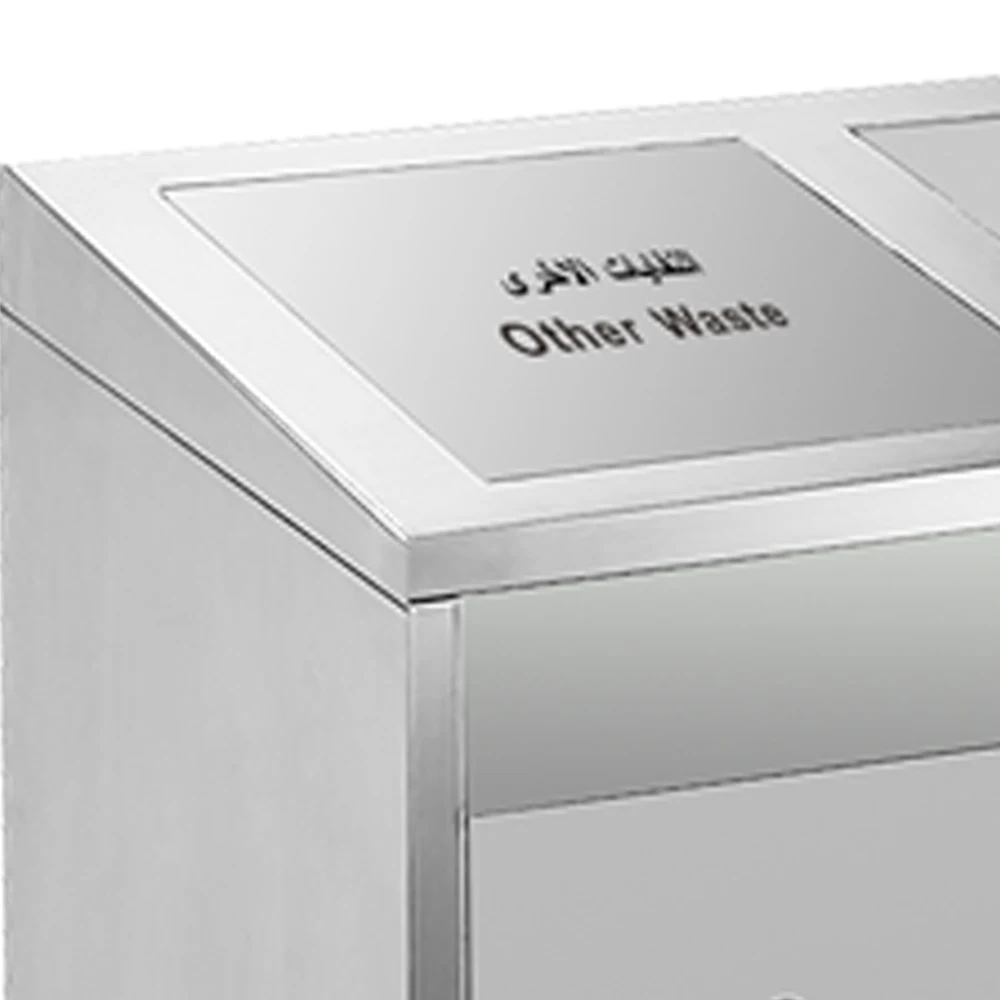 China Supplier Swing Top Double Compartment Garbage Waste Recycle Bin Station Or Airport Metal Bin