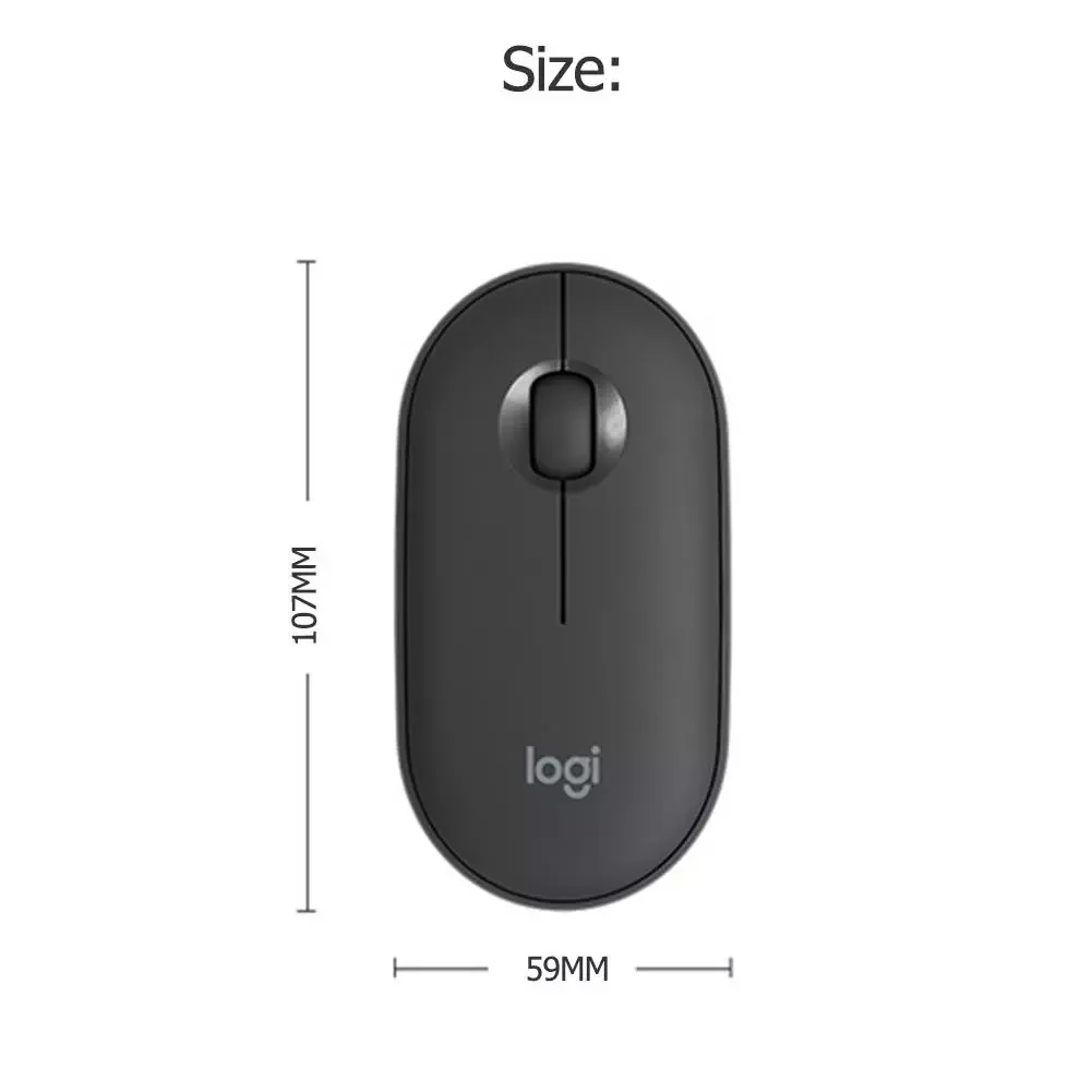 Logitech Pebble M350 Wireless Silent Mouse 1000DPI 3 Buttons Ergonomic Portable Mini Mouse Black/White/Pink