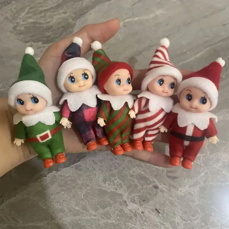 Hot Sale Shelf Christmas Decorative Stripe baby elf doll Xmas Ornaments Gifts For Kids