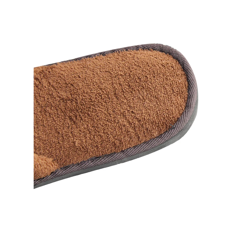 Custom printed logo cheap bedroom eco friendly disposable hotel home winter warm cotton slippers