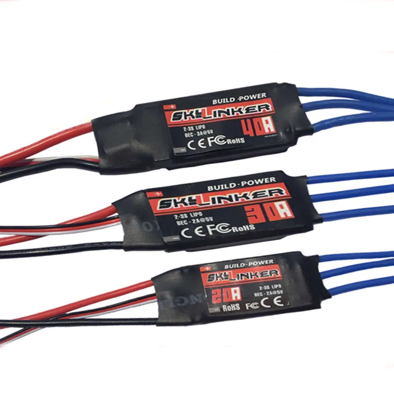 
Hobbywing Skywalker 2-3S 20A Brushless ESC With 5V/2A BEC For RC Airplane Models Regular voltage 