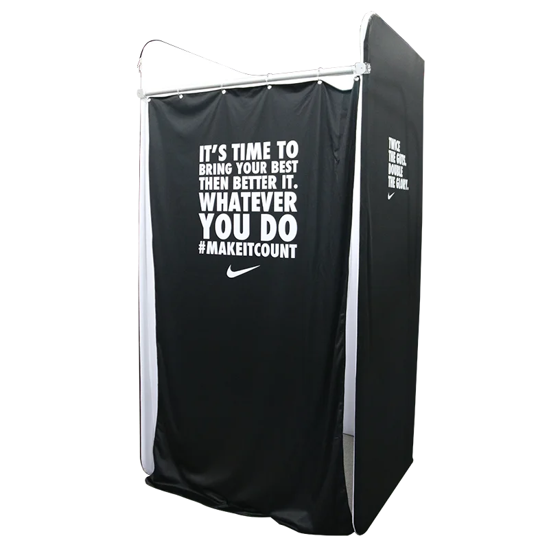 Portable Movable Custom Printed Changing Room Sport event Tension Fabric Dressing Fitting Room for Pop up Retail Outlets