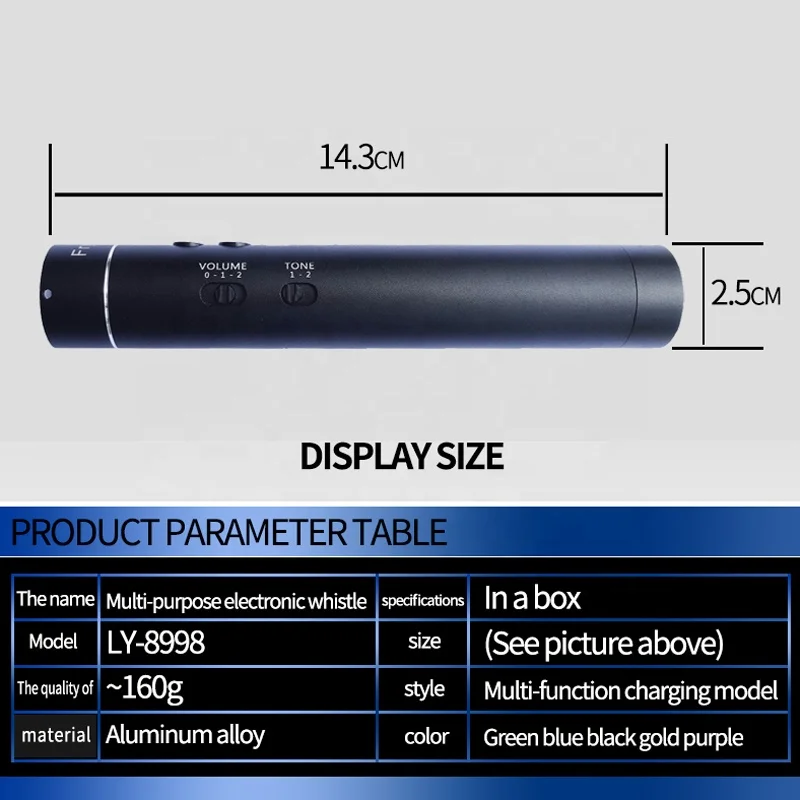 Electronic Whistle Two-tone 120 Decibel with LED Flashlight Rechargeable Outdoor Sports Survival whistle