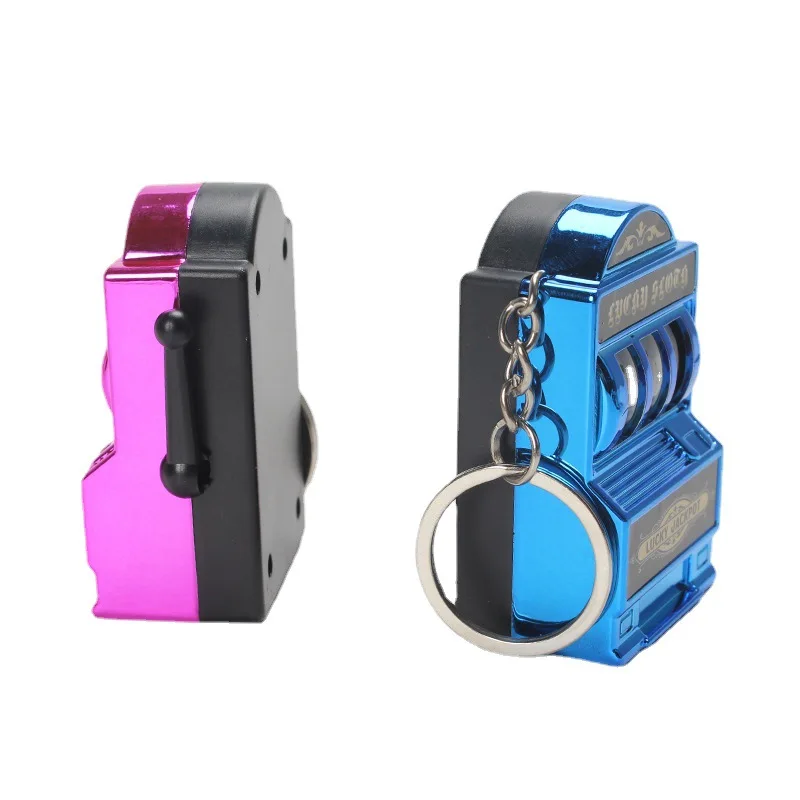 Mini Gambling Slot Machine Key Chains Pocket Fruit Lucky Jackpot Gadget Antistress Toys Funny Games keychain game