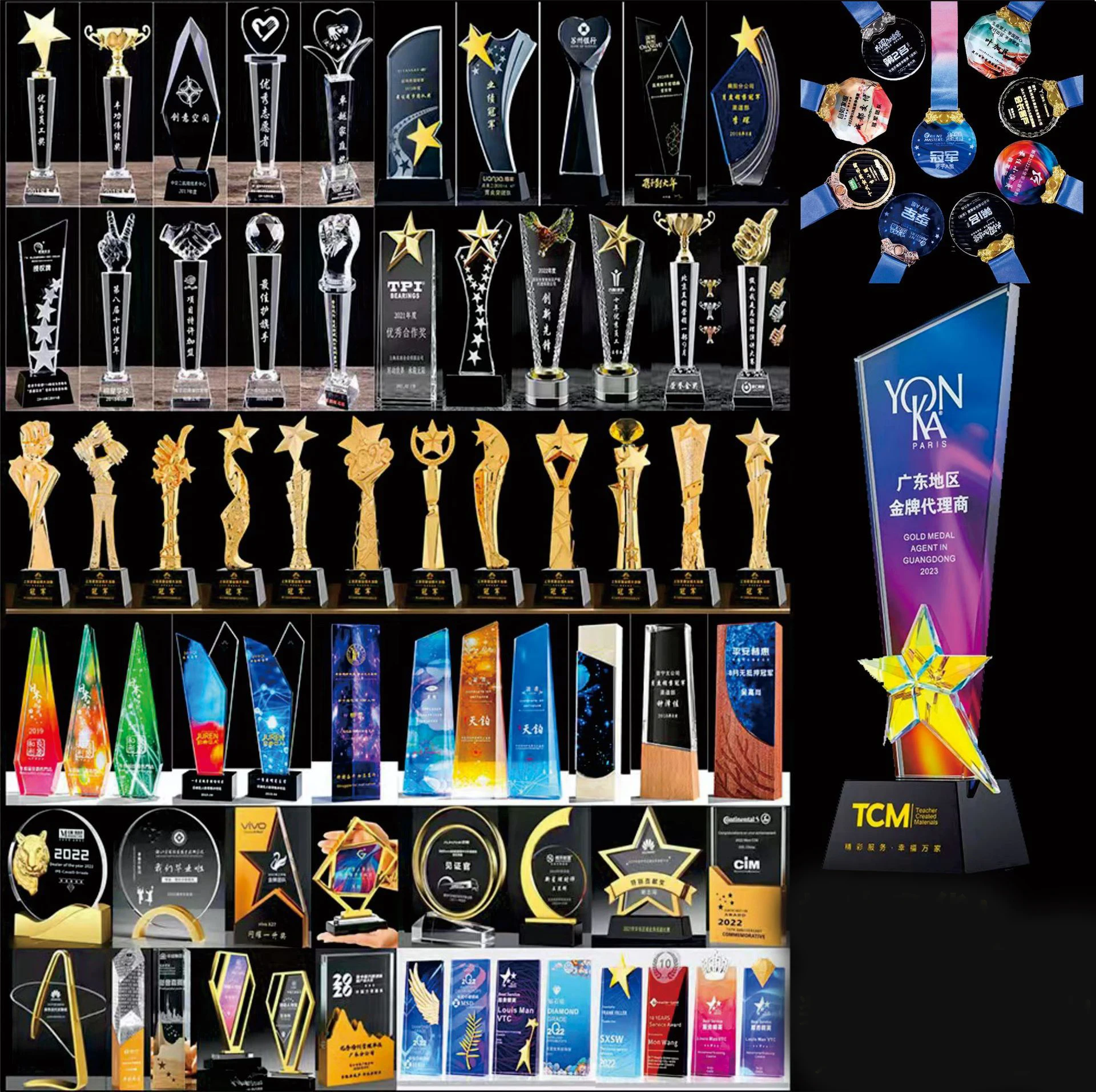 Пользовательские футбольные баскетбольные спортивные стеклянные соревнования награды в честь памятных хрустальных трофеев