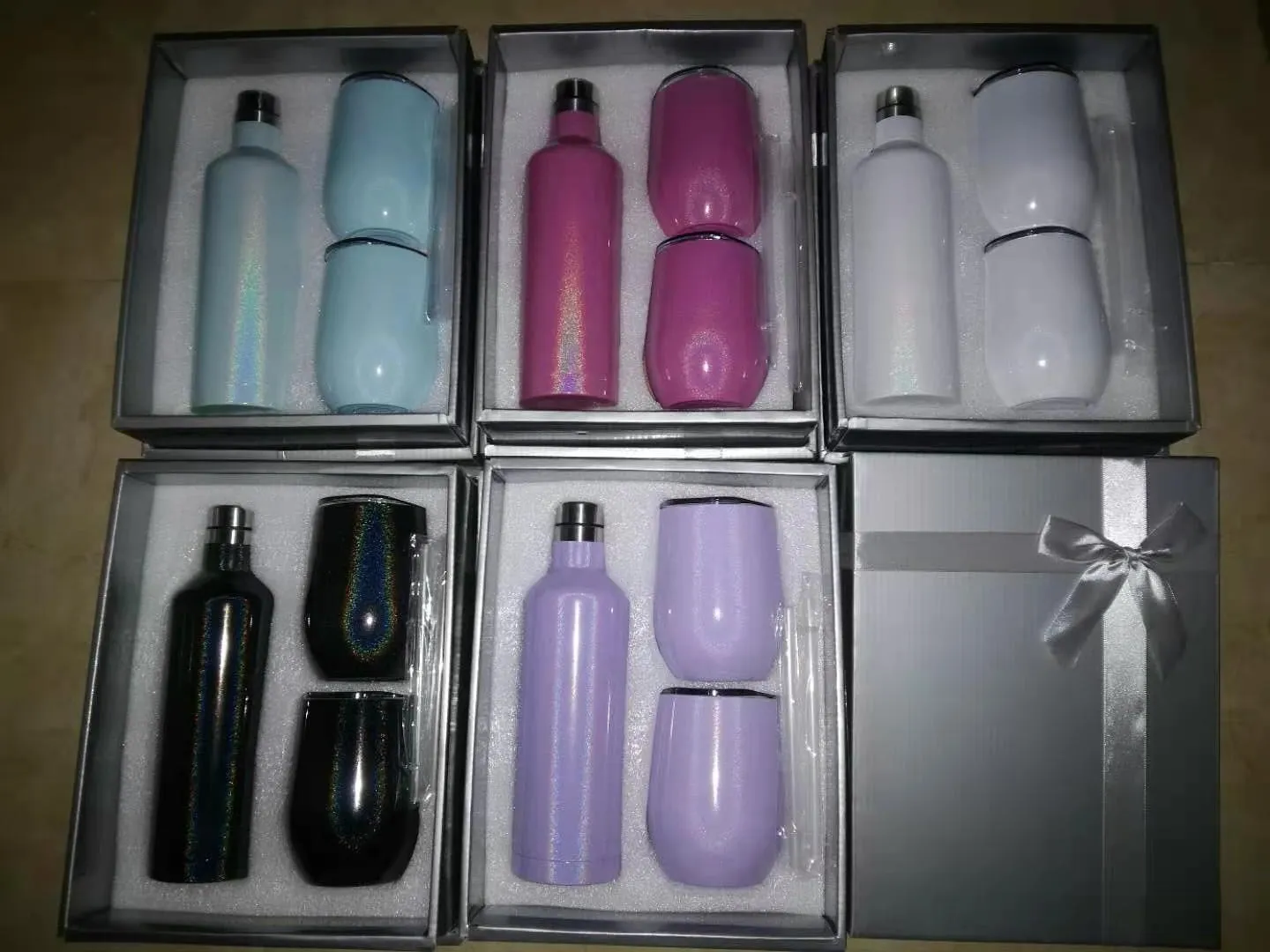  US Warehouse Customized Logo Sublimation Blanks Wine Gift Set 500ml Stainless Steel Bottle Egg Shape Ice Cold
