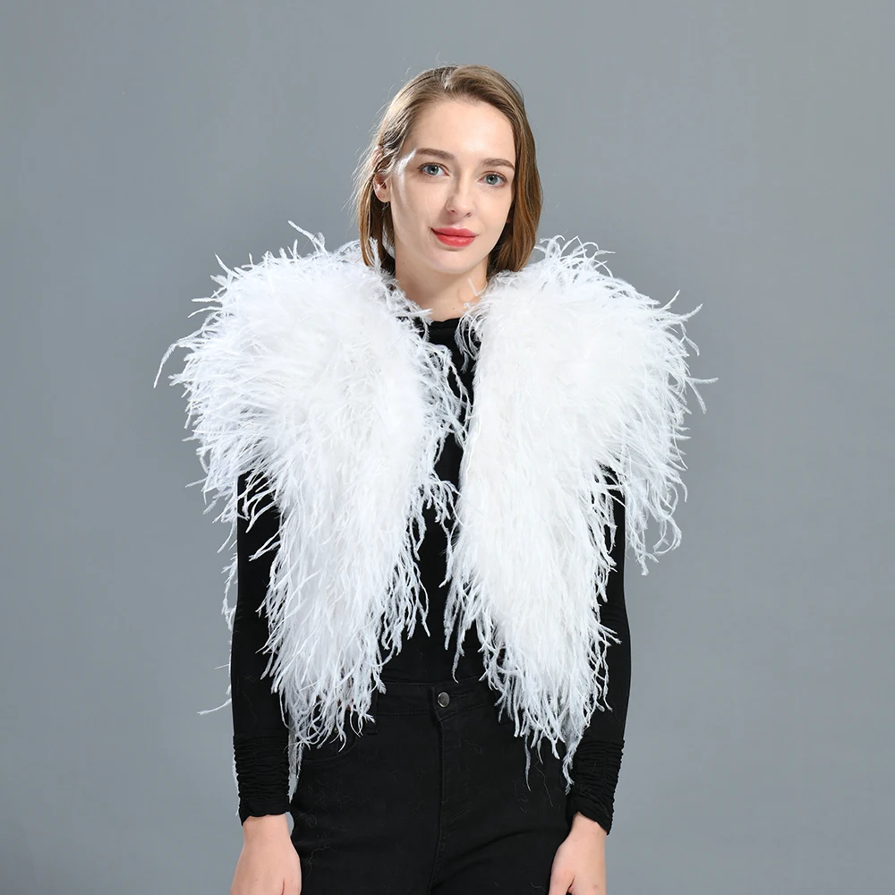 New Fashion Tredy Sexy Winter Women Custom Color High Quality Feather Top Ladies Real Fluffy Ostrich Feather Vest