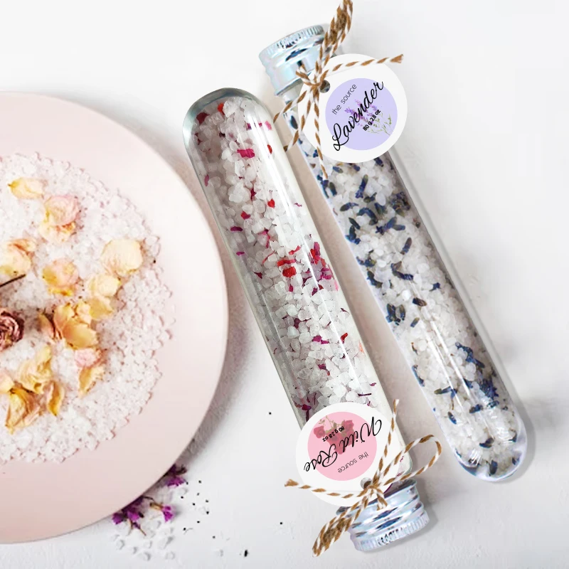 Wholesale Natural Soak Crystal Mini Bath Sea Salt Custom Bath Suppliers Private Label Body Bulk With Dried Flowers