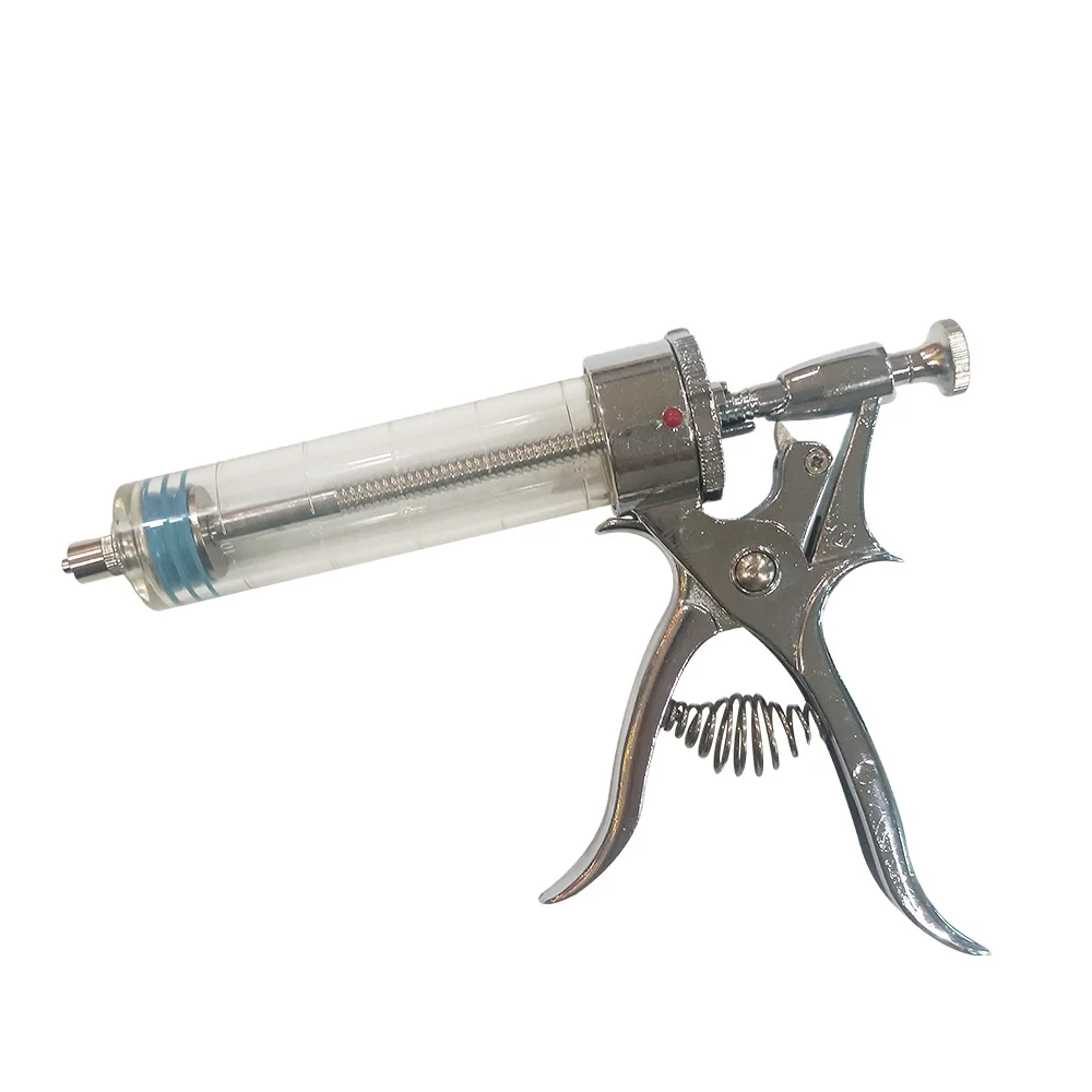 KD160 colors available veterinary continuous dose adjustable 50ml vaccine pistol syringe gun for cattle