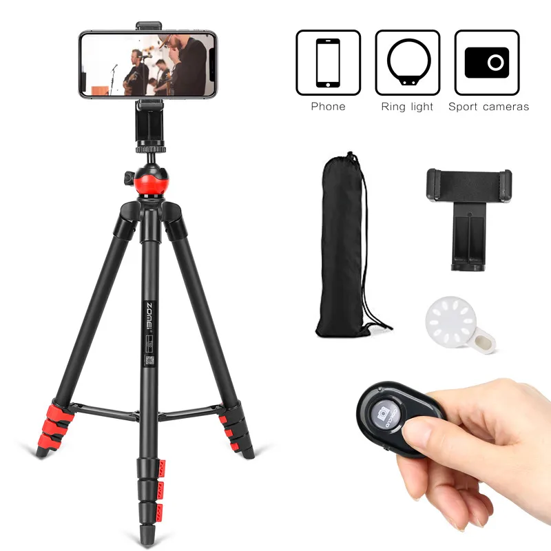 Compact Professional Aluminium Alloy Camera Shooting For Photography Wig Mobile Phone Tripod