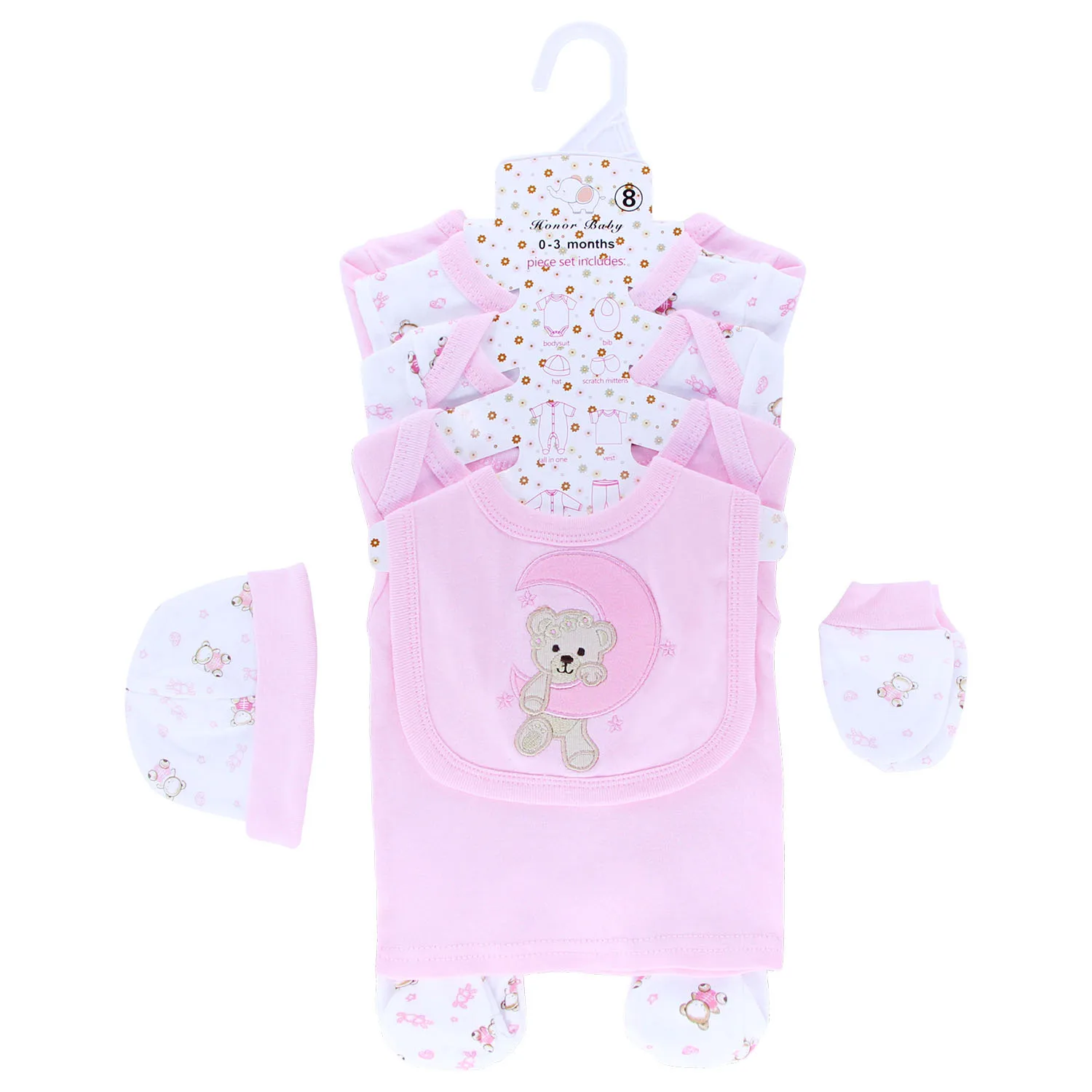 2024  Newborn Romper 8pcs gift box 0-9M 100% cotton neutral boy toddler clothes set baby clothes set gift baby boy romper