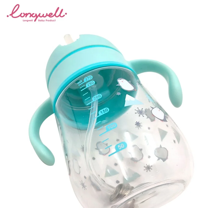 
Tritan Baby Water Bottle With Custom Logo Straw Training Cups Handle BPA Free Eco Drinking Milk Feeding Bottles for Toddlers 