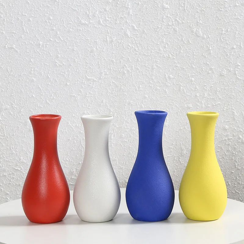 Modern Farmhouse Decor Black Porcelain Vases Boho Style Home Minimalist Nordic Decor Square Ceramic Vase