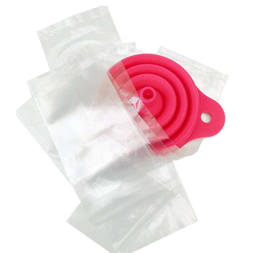 Wholesale Food grade silicone funnel Portable retractable folding funnel Kitchen mini liquid dispensing funnel