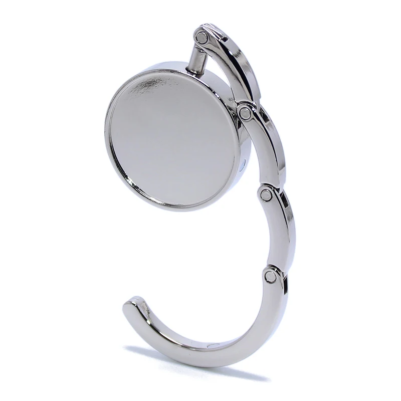 Metal Blank Custom Paper Sticker Laser Print Logo Bag Holder Simple Fashionable Portable Round Shape Magnetic Purse Table Holder