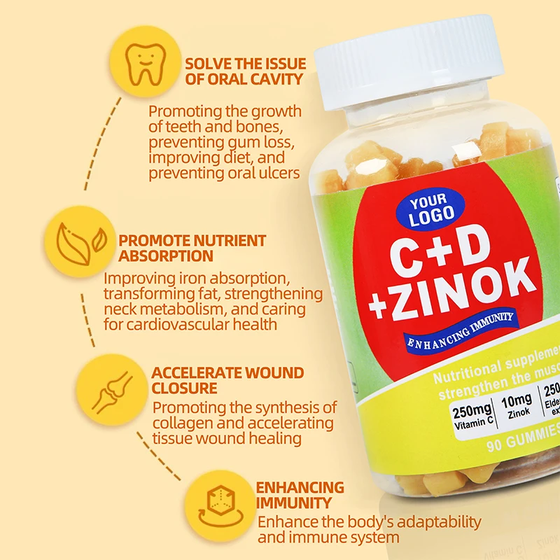 OEM Vitamins Gelatin Gummy Digestion Immune Enhance Promote Metabolism Probiotic Gummies