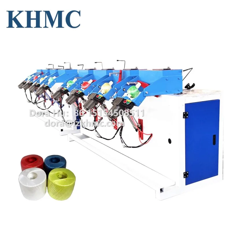 Multi-head rope ball winder machine 4 spindles plastic rope rewinding machine PP raffia film winding machine