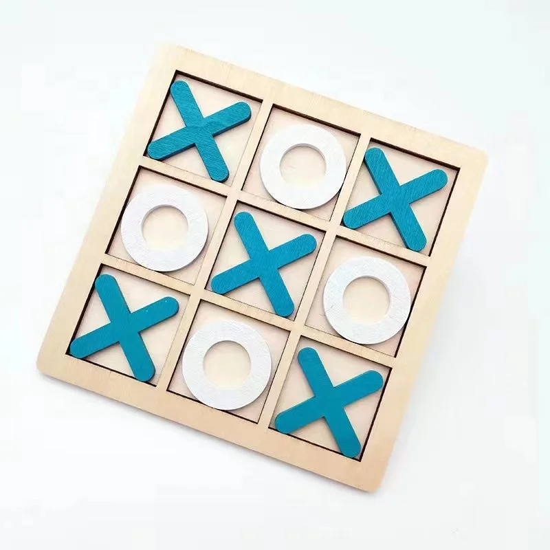 Оптовая продажа деревянная доска Tic Tac Toe Xo настольная игрушка классические Семейные игры строительные блоки интерактивные шахматные игрушки