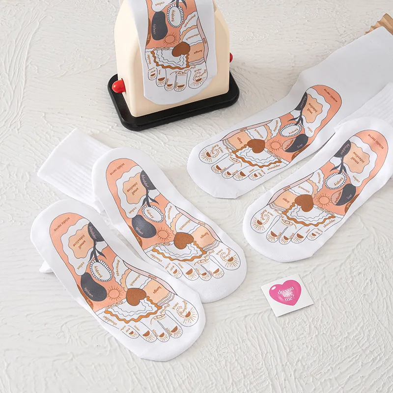New Style Foot Acupressure Socks Foot Massage Cotton Socks With Stick
