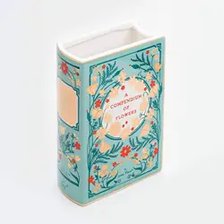 2023 New Best Selling Nordic Style Modern Literature Book Ceramic Vase Book Type Flower Vase Wholesale