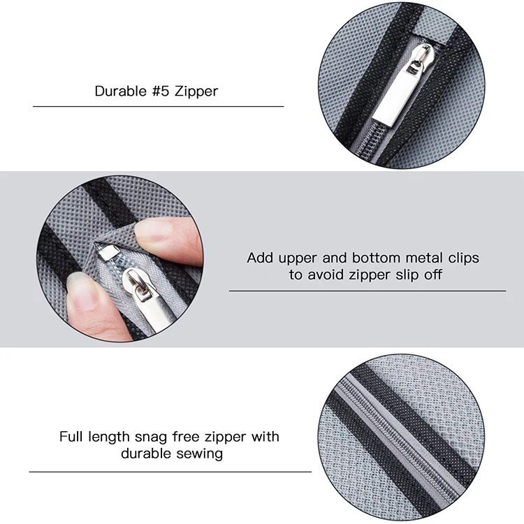 Custom breathable 120GSM non-woven fabric dust cover foldable garment bag for travel