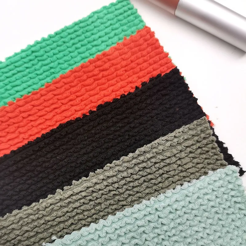Hot sales Polyester Jersey Elastane Seersucker Spandex Jacquard Crinkle Fabric For Swimwear