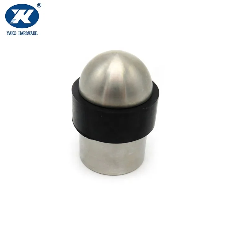 Half Round Head Stainless Steel Floor Mounted Rubber Door Stopper