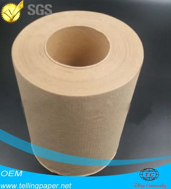 1ply ECO 350ft 500ft 600ft 800ft 1000ft переработанная крафт коричневая натуральная белая твердая рана 8-дюймовая рулонная бумага для рук