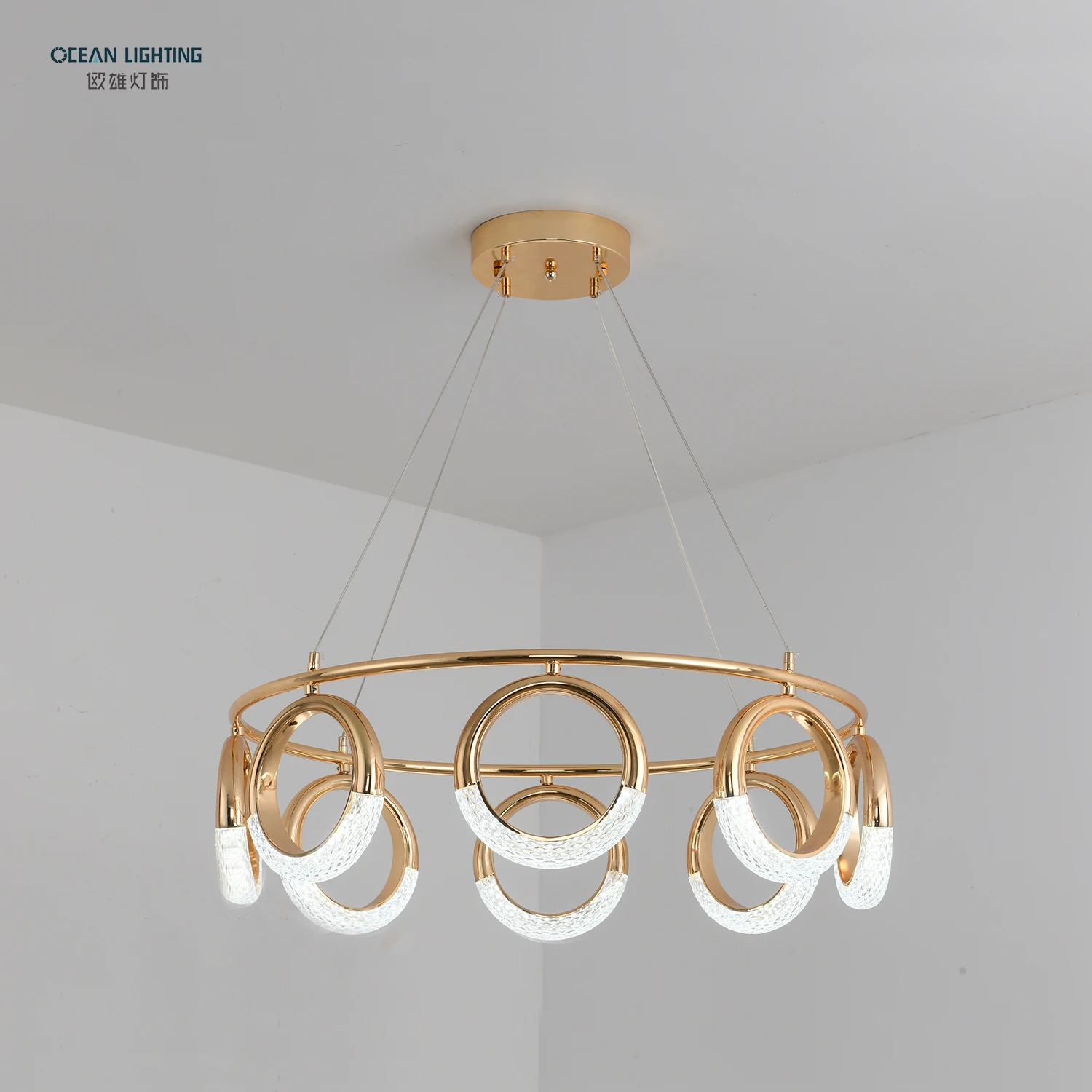 OCEAN LAMP Nordic Modern Round Designer E27 Sputnik v Gold Lustre Lampen LED Pendant Lamp Lampada Pendurada For Kitchen Island