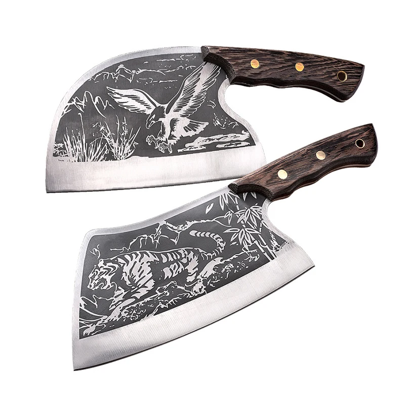 Ручной Кухонный топор Gyuto нож Coltello Da Macellaio тяжелый мясника с кожаным чехлом