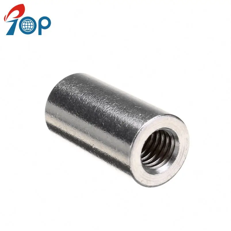 
TOP Round Connector SS304 Threaded Sleeve Bar Stud Rod Coupling Nut 