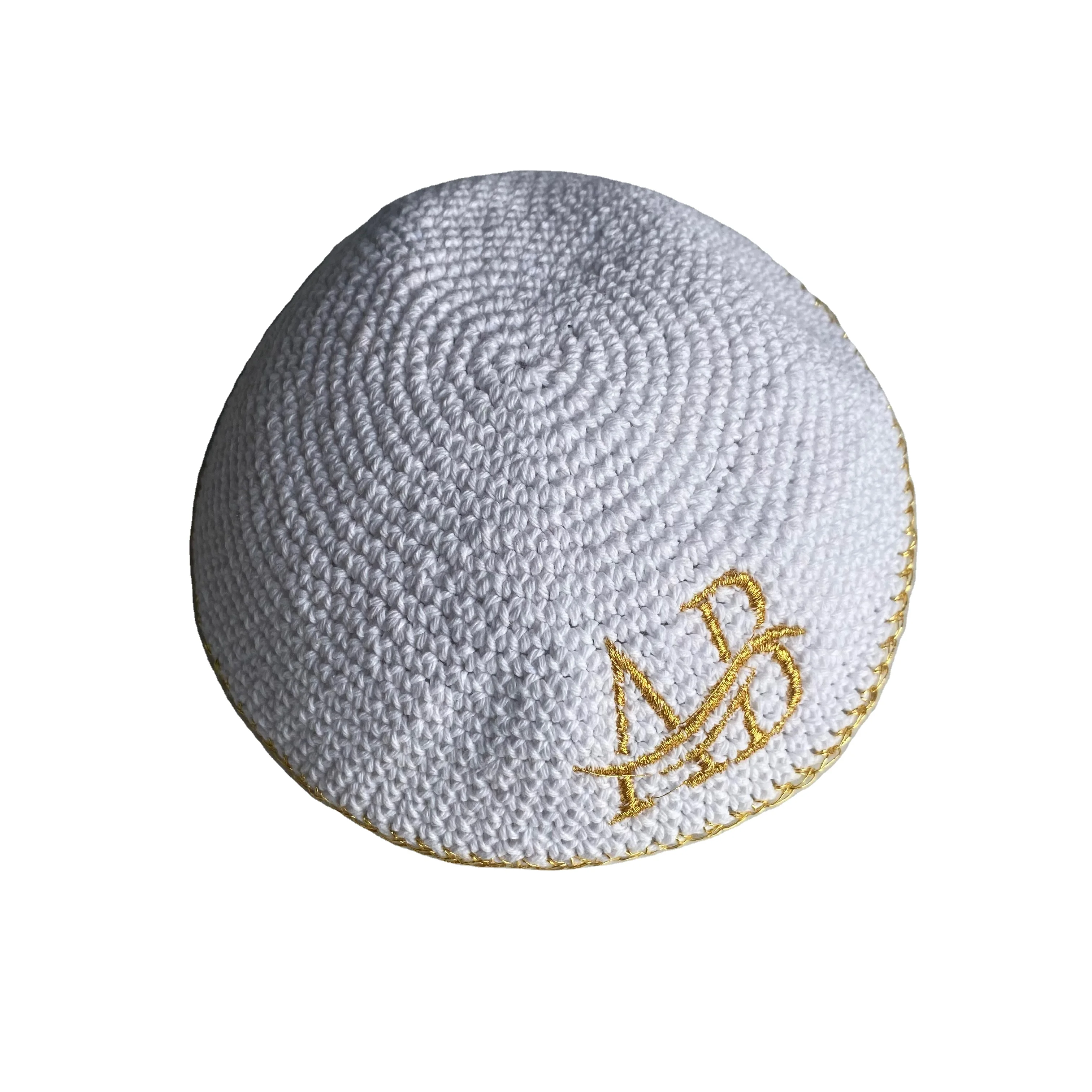 Custom hand knitting   Crocheted Jewish Yarmulka Kippah  with Custom Designs Israel  knitting embroidery kippah