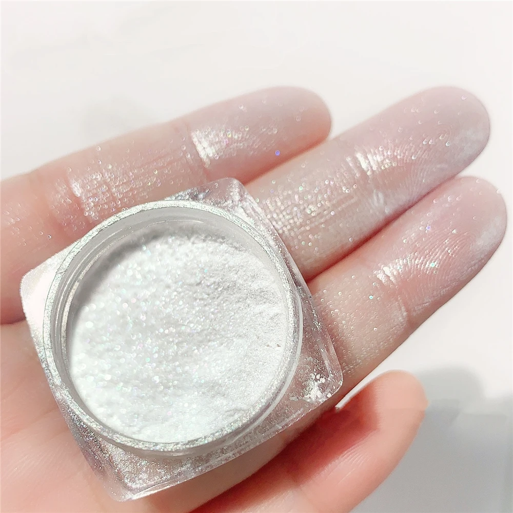 2021 New Pearl Fairy Highlight Ice Transparent White Powder For Nail Art