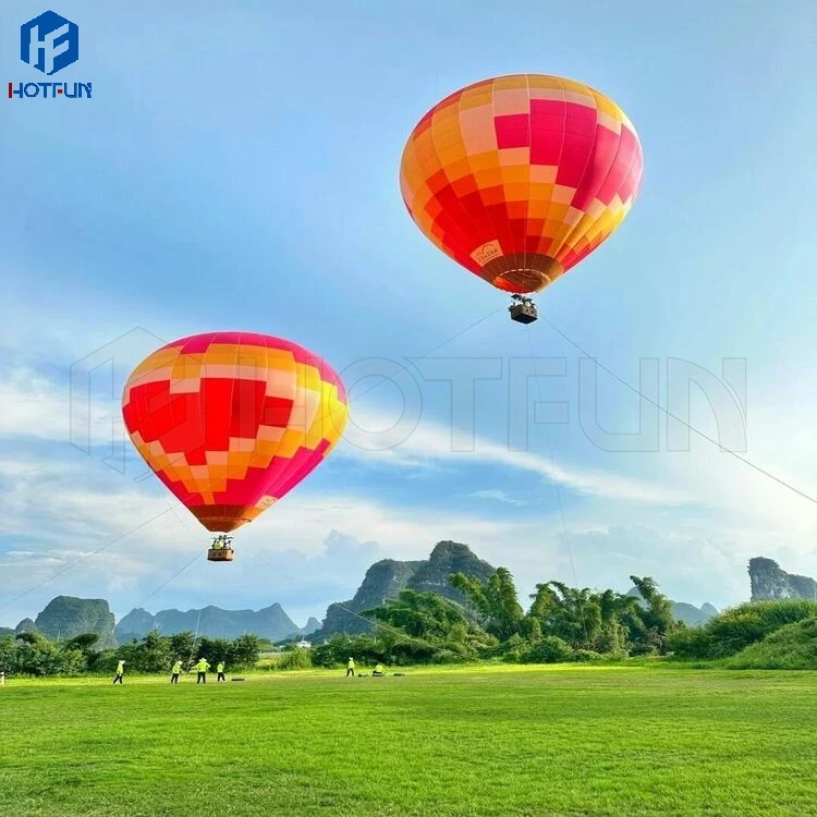 Very popular Colorful advertising Inflatable Hot Air Shape Ground Balloon ball with bright led lights for sale