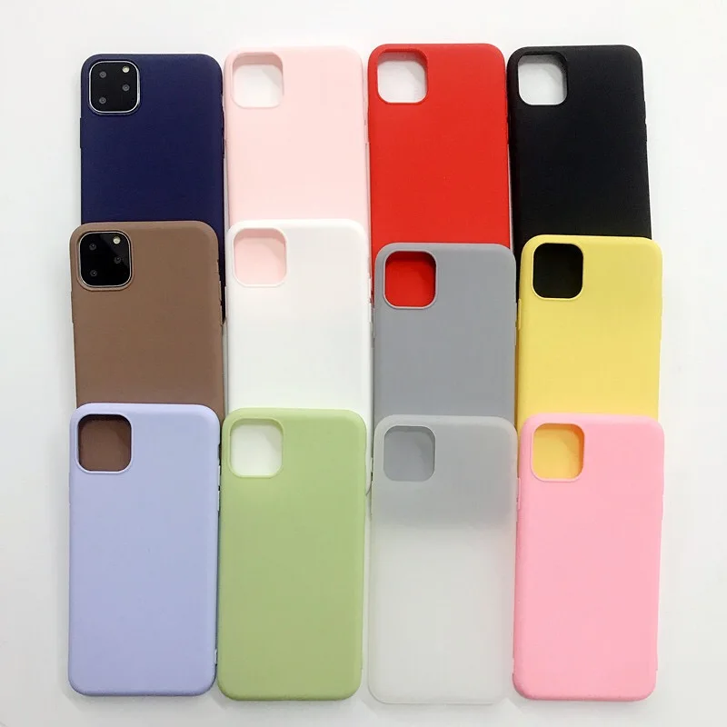 New Slim Matte Solid Color TPU Cell Phone Case for iPhone 11 5.8/6.1/6.5 inch, for iPhone 11 TPU Phone Cover