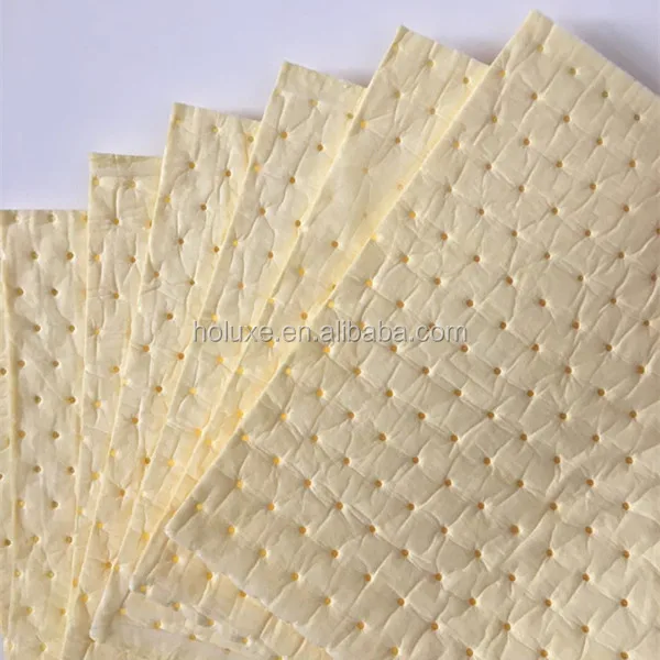 Yellow Chemical Absorbent Pads for spill control