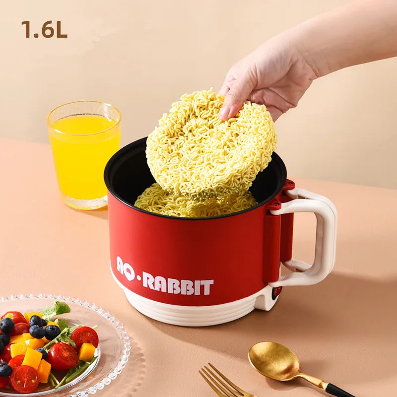 kitchen 1.6L chef pot for lazy non-stick hot pot student dormitory soup noodle pot mini skillet single electric multi cooker