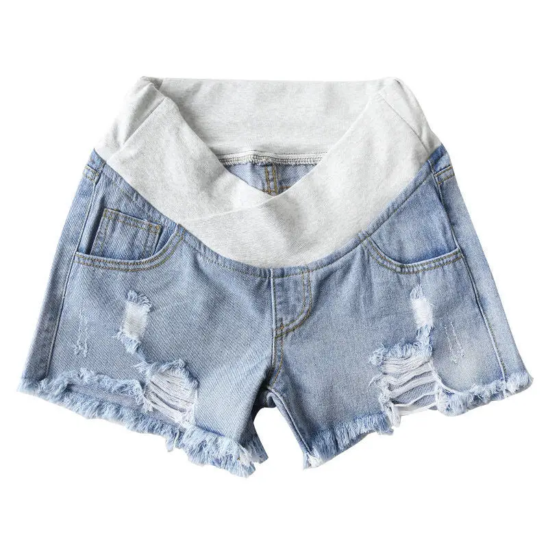 Fashion Summer Maternity Jeans Ladies Low-Rise Ripped Loose Stomach-Lift Jeans