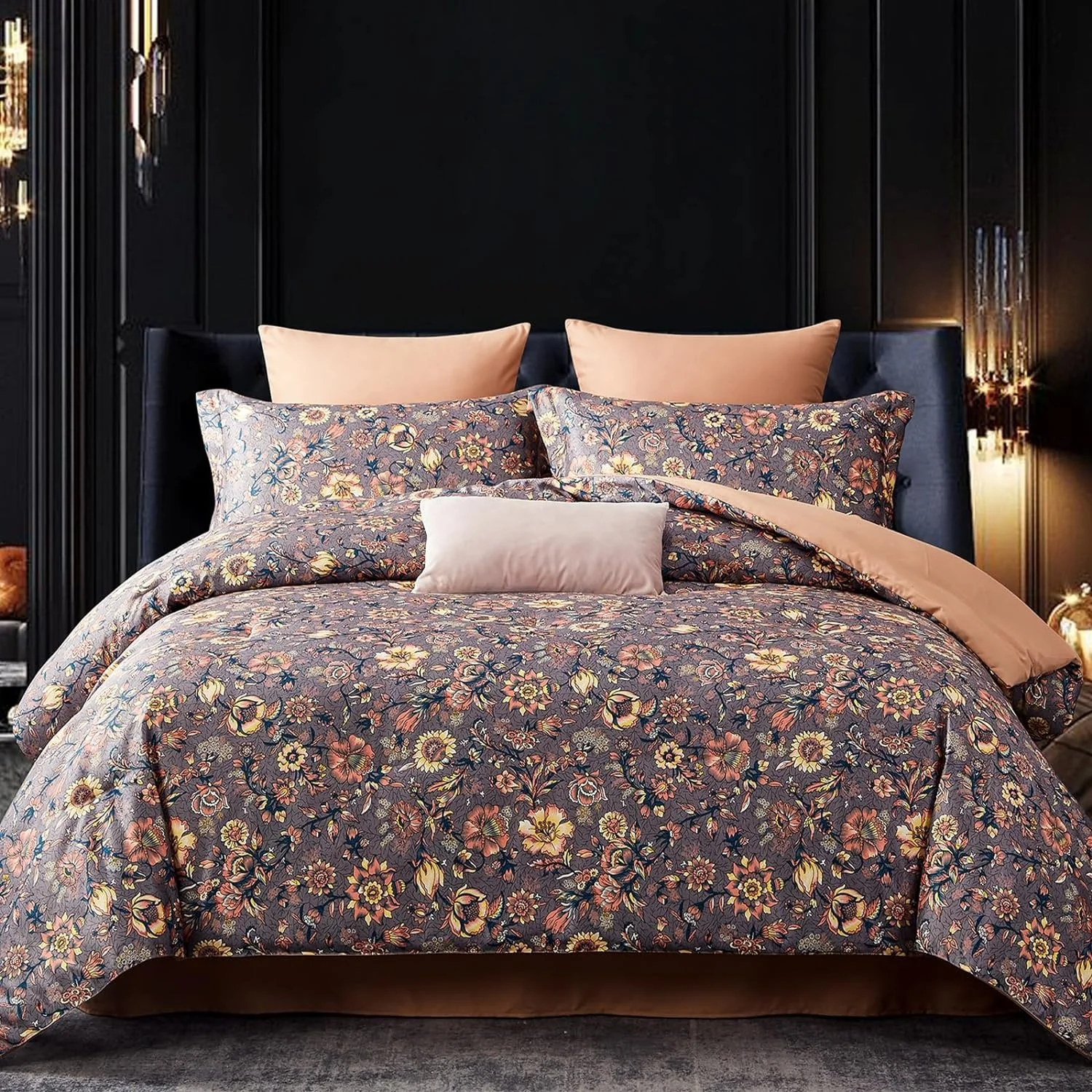 Vintage luxury Classic style floral pattern polyester bedding set duvet cover set comforter bedding